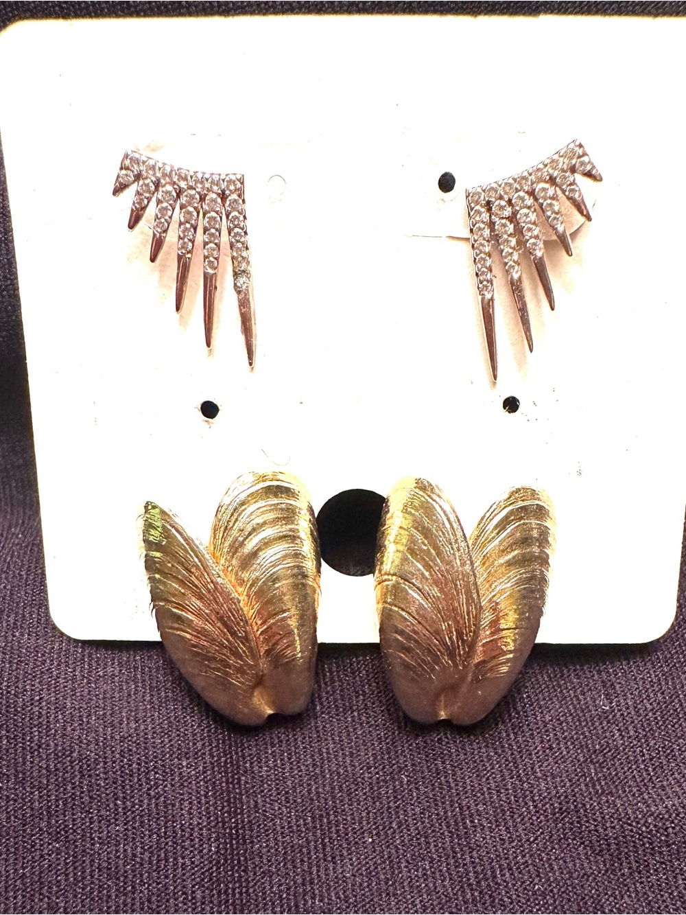 Fun Costume earrings. One pierced, one clips